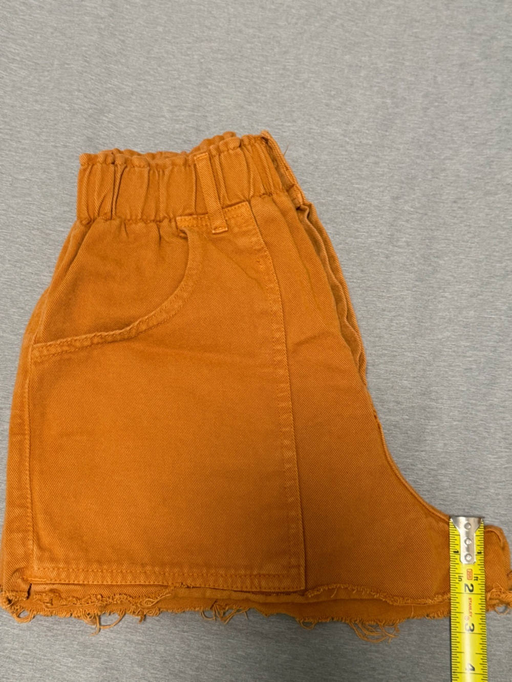 FARM Rio Burnt Orange High Waisted Paperbag Denim Shorts - Size 36 (US XS/S) - Picture 5 of 8